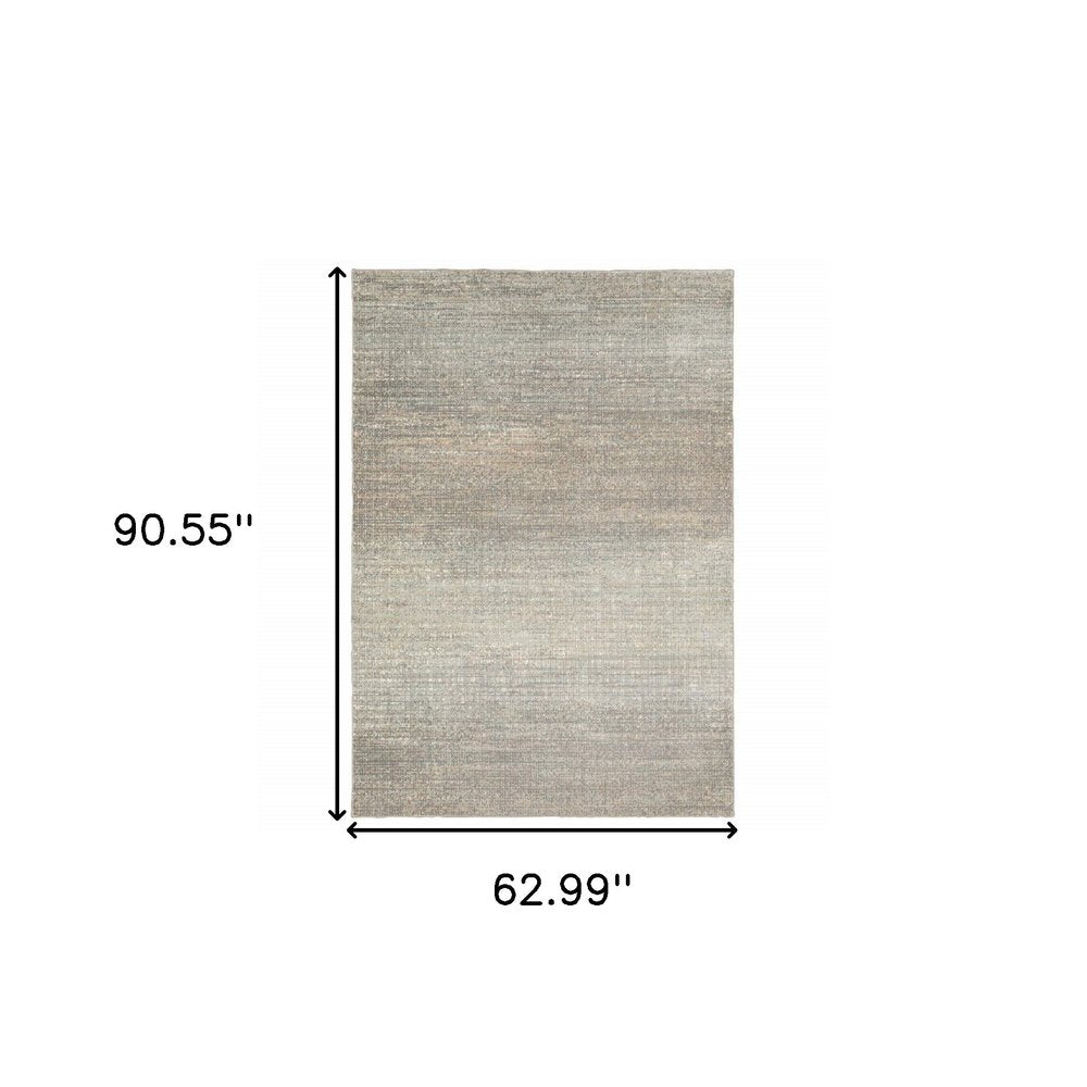 10' X 13' Gray And Green Abstract Distressed Area Rug
