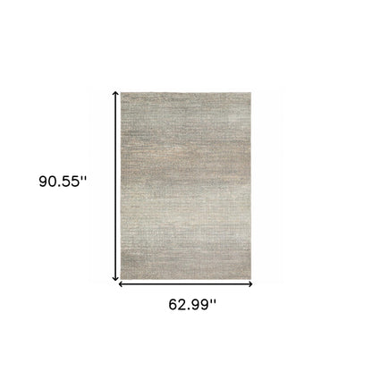 10' X 13' Gray And Green Abstract Distressed Area Rug