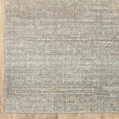 10' X 13' Gray And Green Abstract Distressed Area Rug