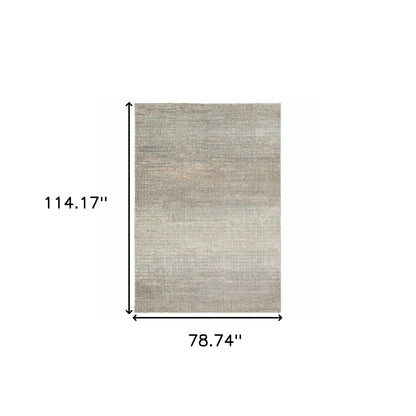 10' X 13' Gray And Green Abstract Distressed Area Rug