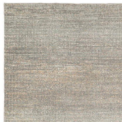 10' X 13' Gray And Green Abstract Distressed Area Rug