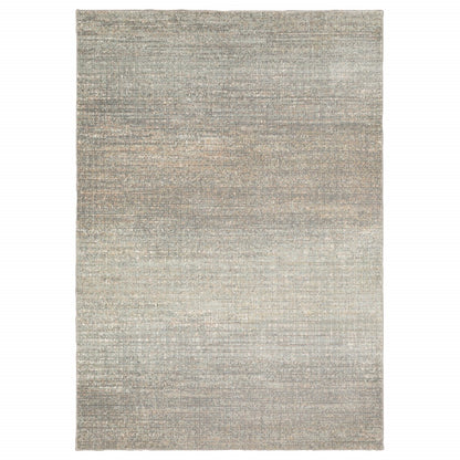 10' X 13' Gray And Green Abstract Distressed Area Rug