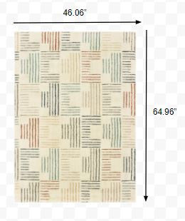 8' Ivory Multi Neutral Tone Scratch Indoor Runner Rug