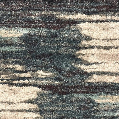 2' X 3' Ivory Blue Gray Abstract Layers Indoor Accent Rug
