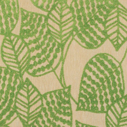 8' Green Floral Indoor Outdoor Area Rug