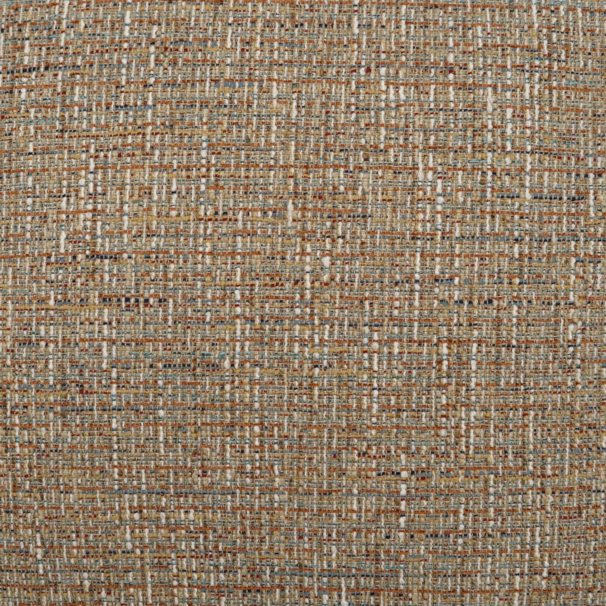 Rustic brown-tan-gray woven fabric with coarse texture and visible warp/weft threads.