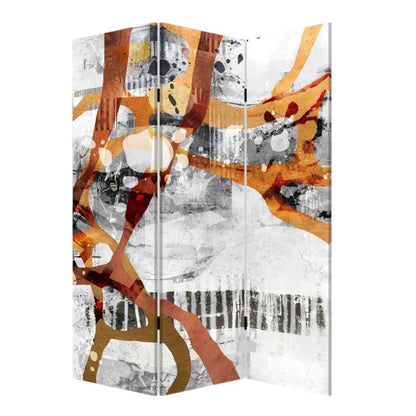 Contemporary Abstract Art  Three Panel Room Divider Screen