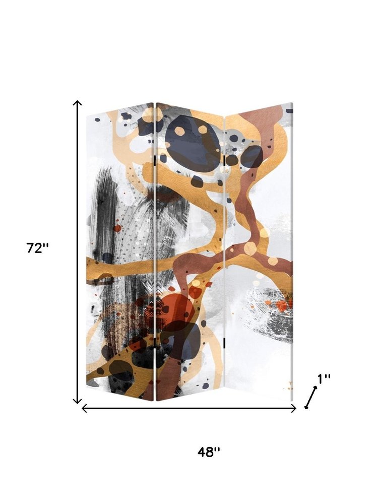 Contemporary Abstract Art  Three Panel Room Divider Screen