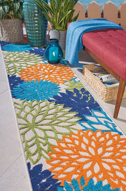 2' X 6' Multicolor Floral Indoor Outdoor Area Rug