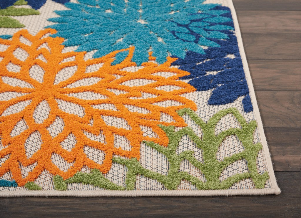 2' X 6' Multicolor Floral Indoor Outdoor Area Rug