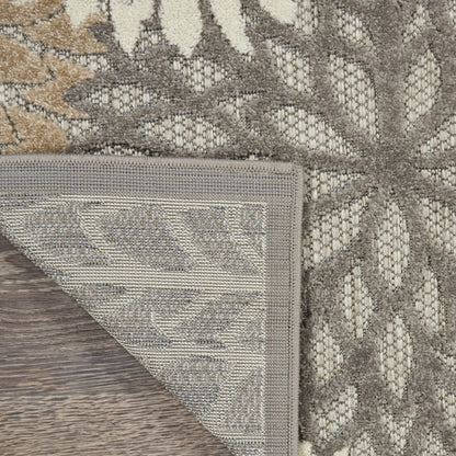 4' X 6' Gray And Ivory Indoor Outdoor Area Rug
