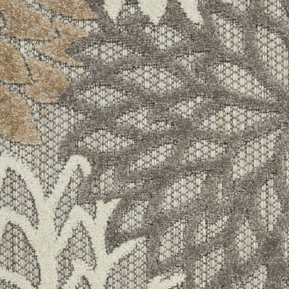 10' Gray And Ivory Indoor Outdoor Area Rug