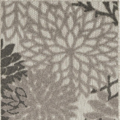 12' Gray Indoor Outdoor Runner Rug