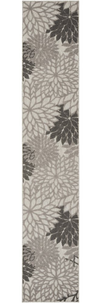 5' X 8' Gray Floral Indoor Outdoor Area Rug