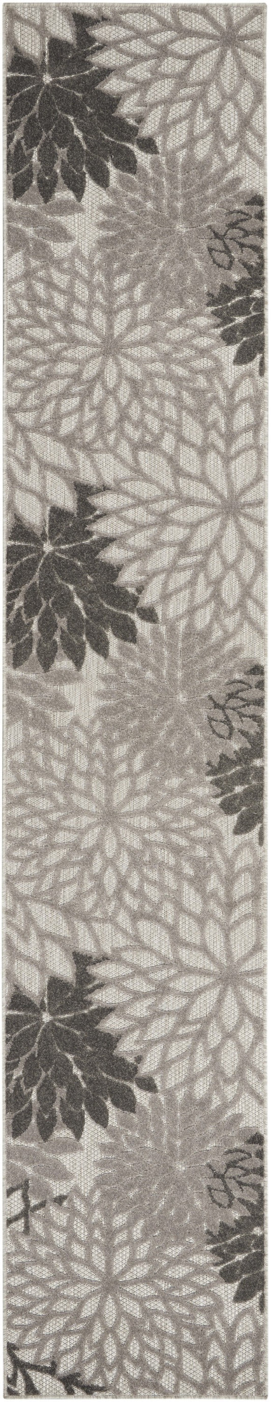 4' X 6' Gray Floral Indoor Outdoor Area Rug