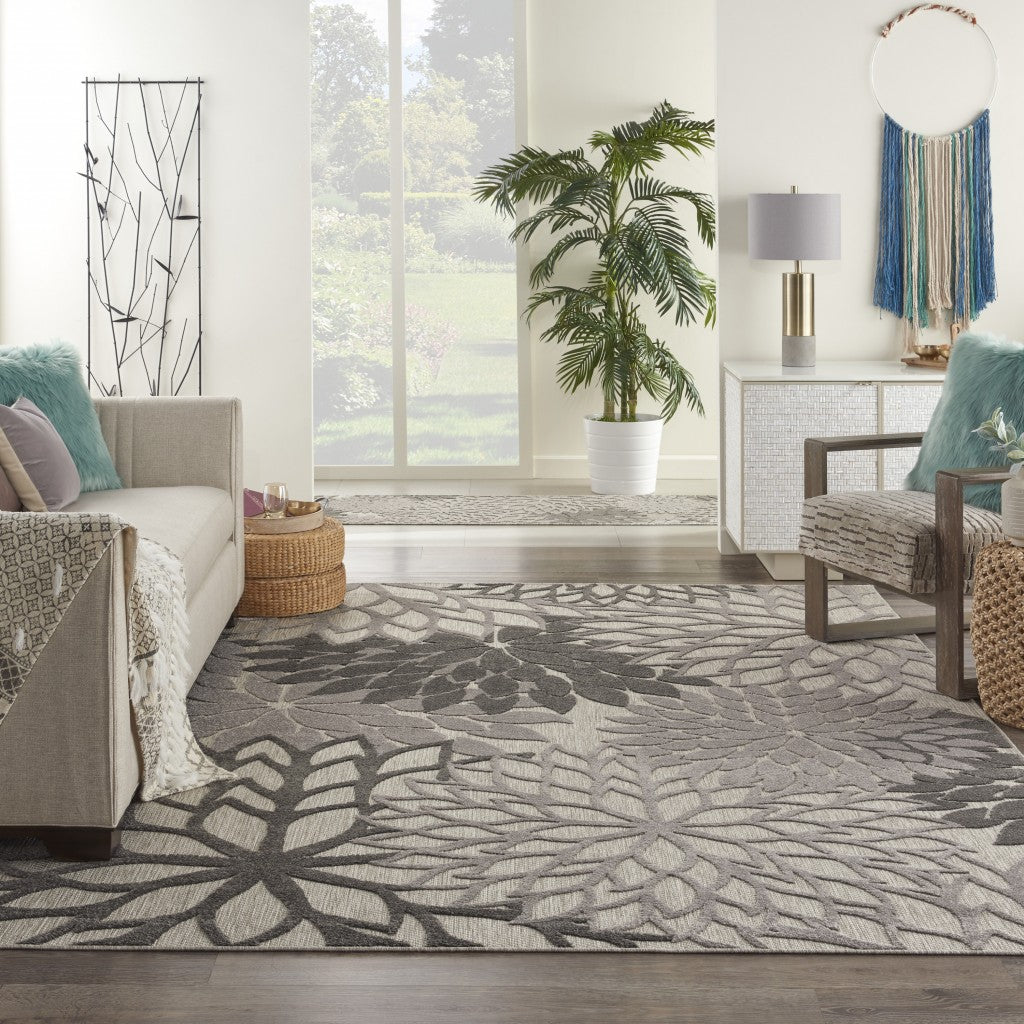 5' X 8' Gray Indoor Outdoor Area Rug