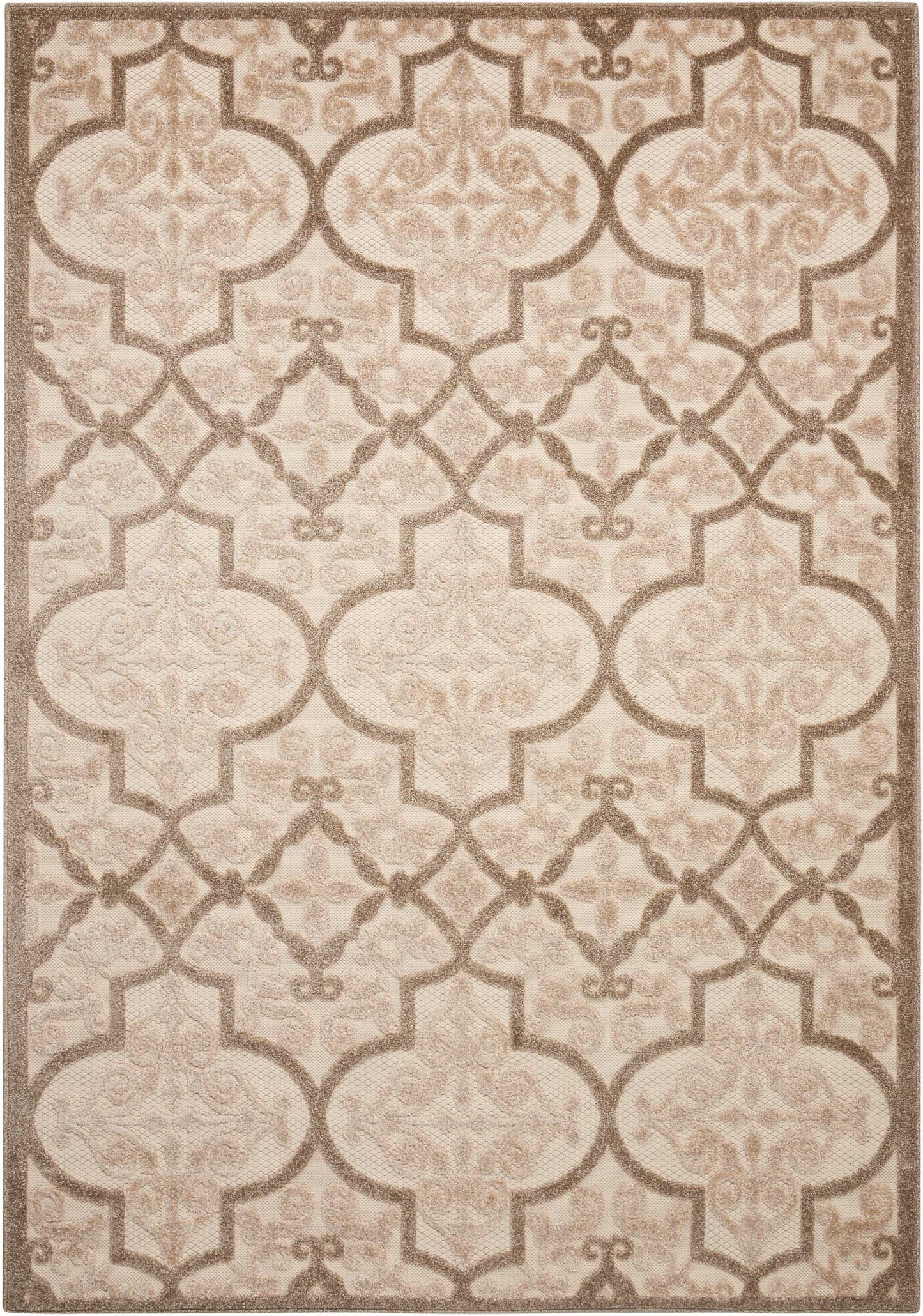 8' X 11' Cream Moroccan Indoor Outdoor Area Rug