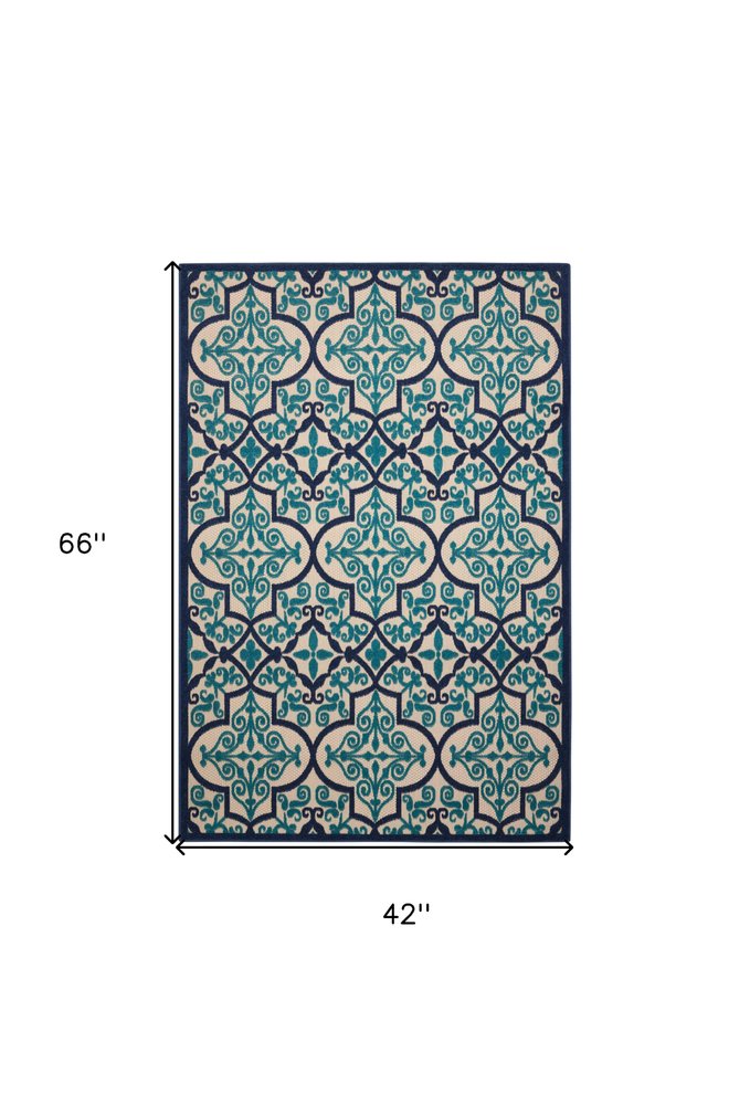 8' X 11' Cream Moroccan Indoor Outdoor Area Rug