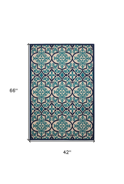 8' X 11' Cream Moroccan Indoor Outdoor Area Rug