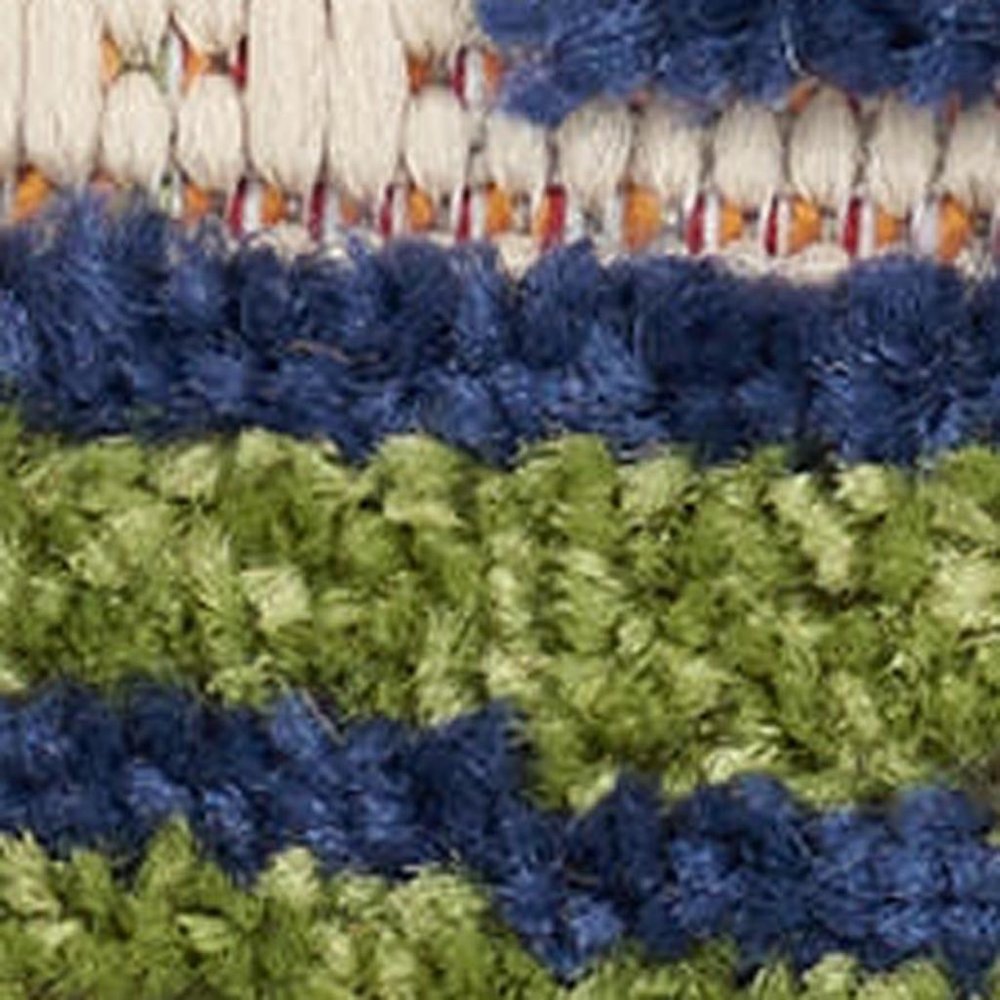 4' X 6' Ivory And Blue Floral Indoor Outdoor Area Rug