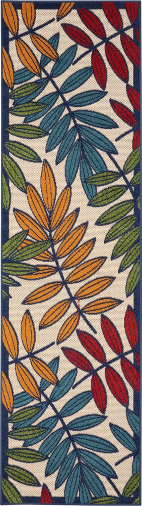 3' X 4' Ivory And Blue Floral Indoor Outdoor Area Rug
