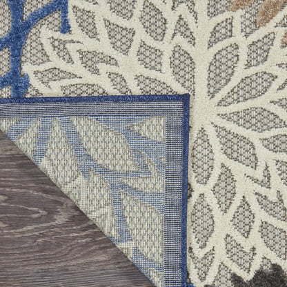 4' X 6' Blue And Gray Indoor Outdoor Area Rug