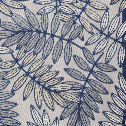 4' X 6' Ivory And Blue Floral Indoor Outdoor Area Rug