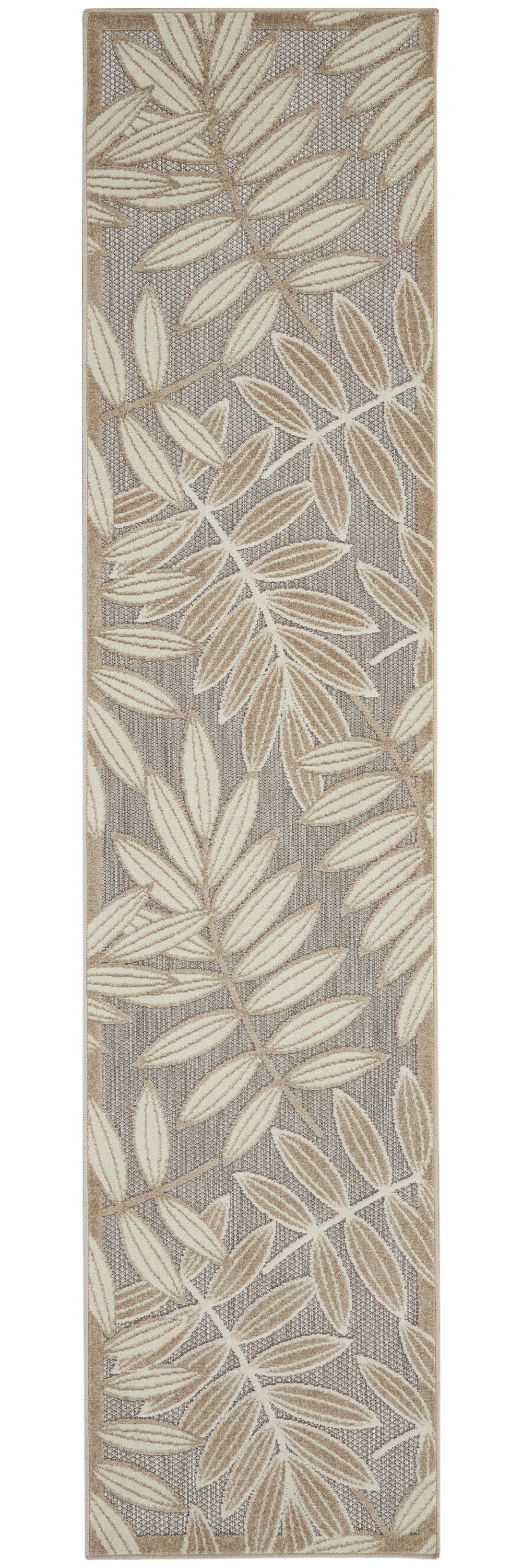 4' X 6' Gray And Ivory Floral Stain Resistant Indoor Outdoor Area Rug