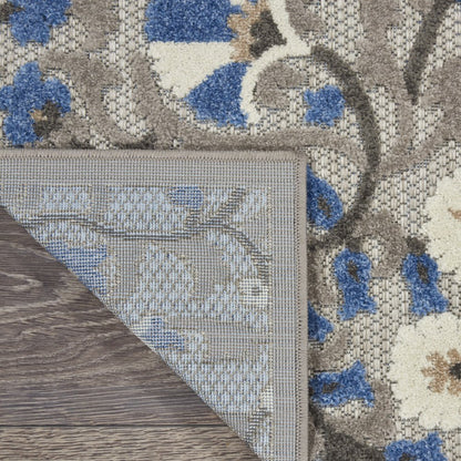 3' X 4' Blue And Gray Indoor Outdoor Area Rug