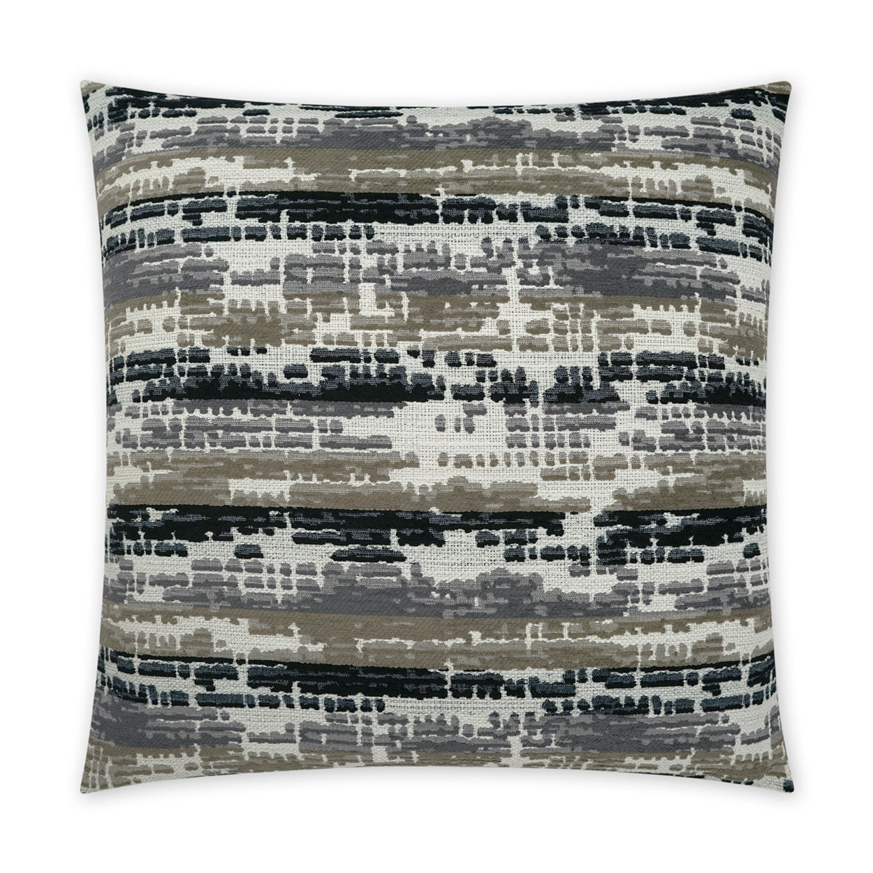 D.V. KAP HOME   24" x 24" Maldon Pillow - Ebony Abstract, Modern    - 3850-E-2424