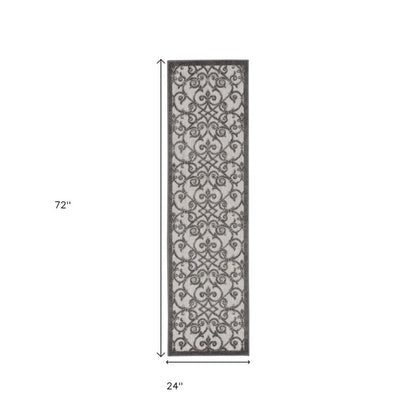 6' Gray Indoor Outdoor Area Rug