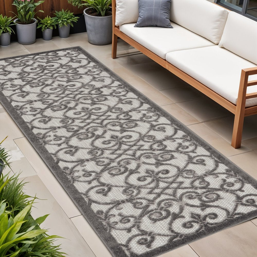 6' Gray Indoor Outdoor Area Rug