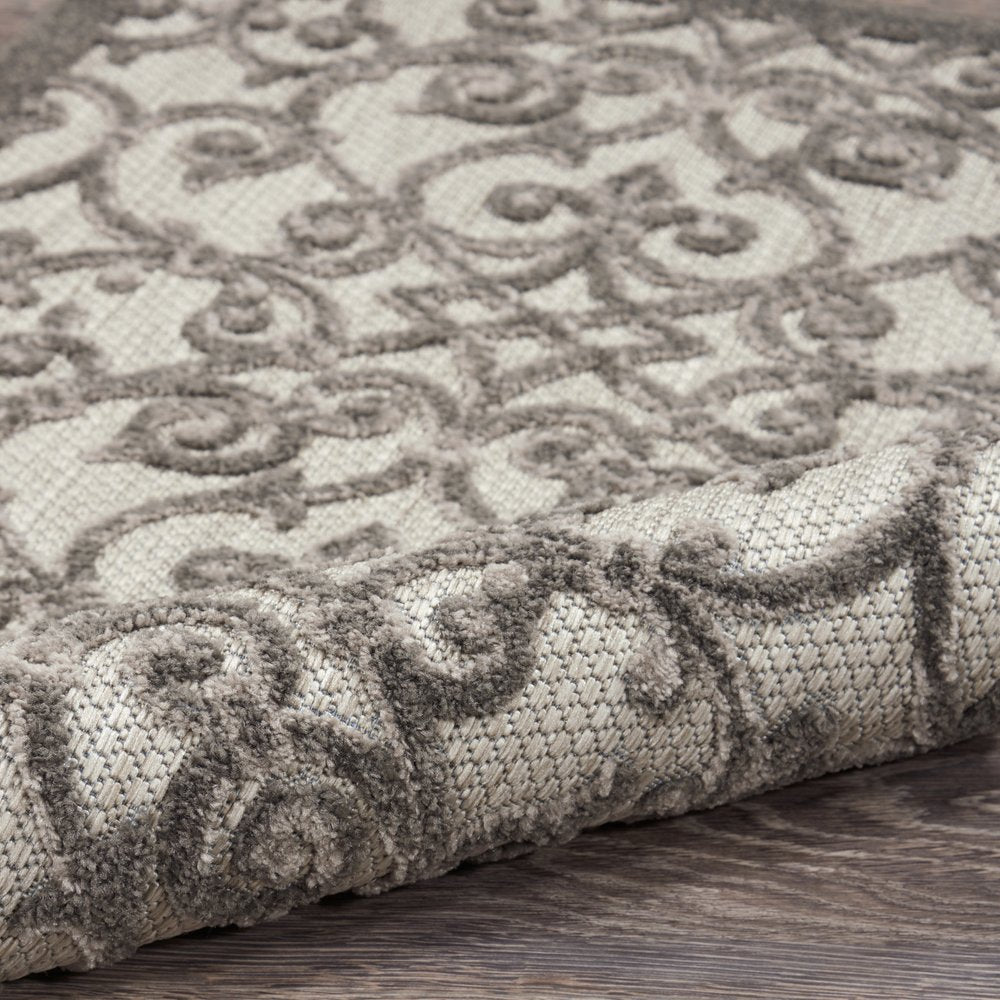 8' X 11' Gray Indoor Outdoor Area Rug