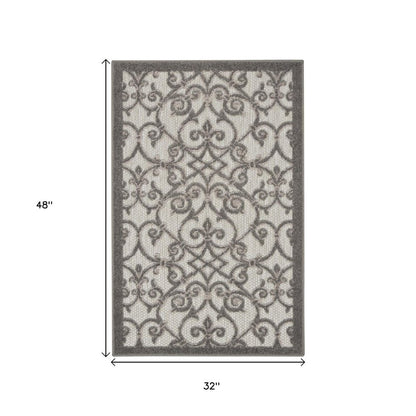 5' X 8' Gray Indoor Outdoor Area Rug