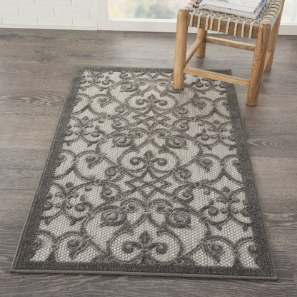 8' X 11' Gray Indoor Outdoor Area Rug