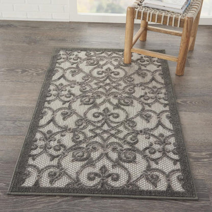 8' X 11' Gray Indoor Outdoor Area Rug