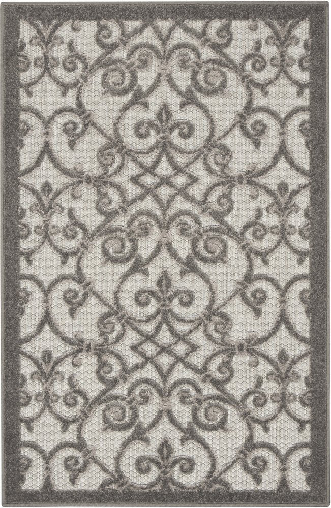 4' X 6' Gray Indoor Outdoor Area Rug