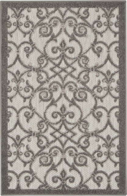 4' X 6' Gray Indoor Outdoor Area Rug