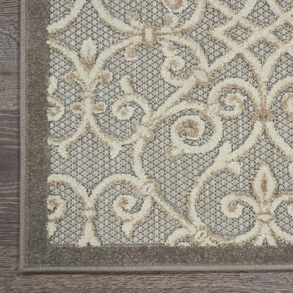 6' Gray And Ivory Indoor Outdoor Area Rug