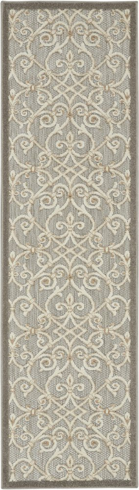 6' Gray And Ivory Indoor Outdoor Area Rug