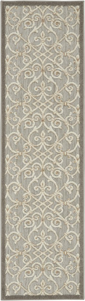 6' Gray And Ivory Indoor Outdoor Area Rug