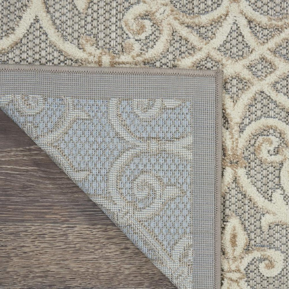 8' X 11' Gray And Ivory Indoor Outdoor Area Rug