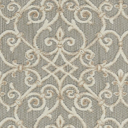 8' X 11' Gray And Ivory Indoor Outdoor Area Rug