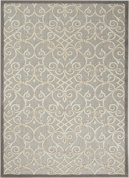 3' X 4' Gray And Ivory Indoor Outdoor Area Rug