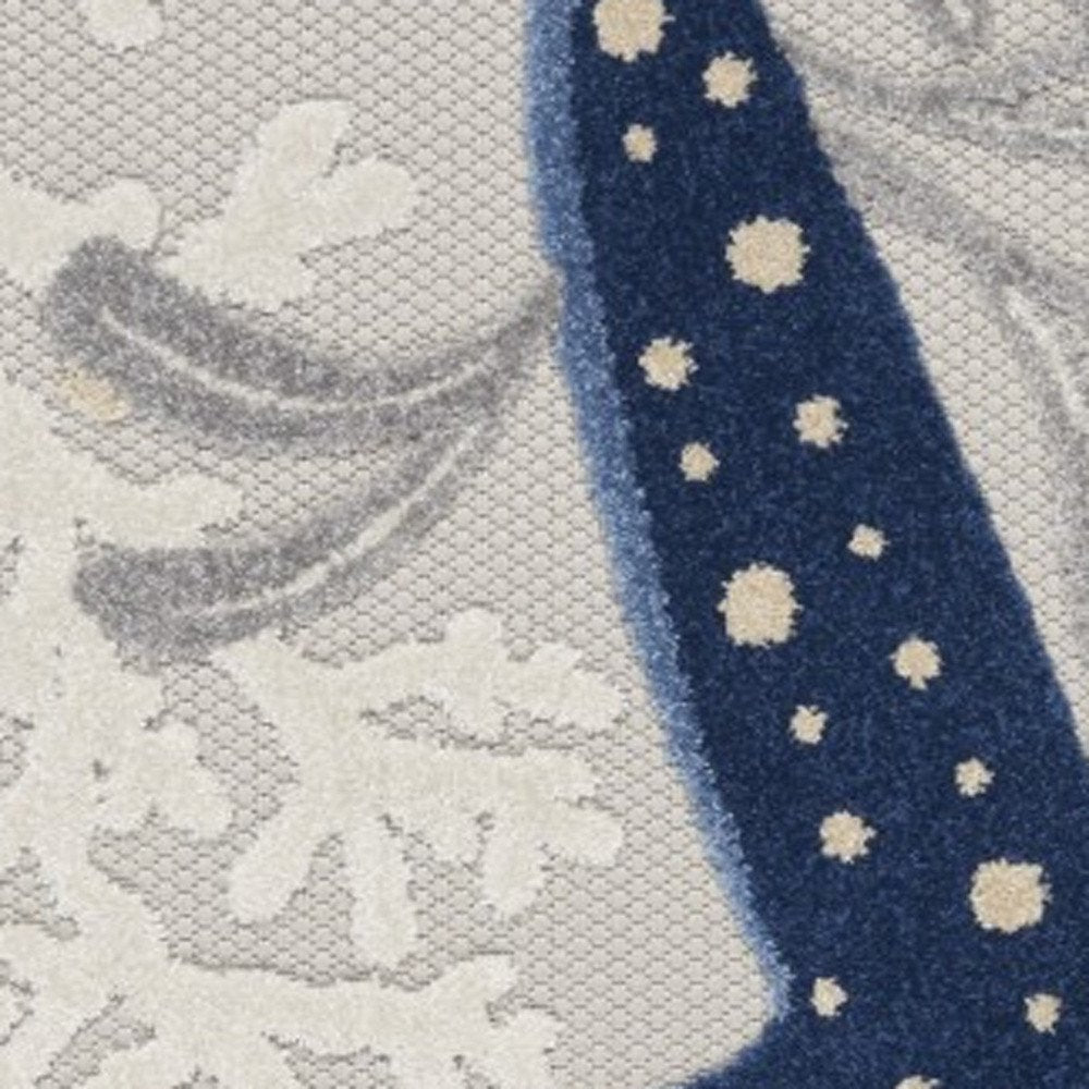 5' X 8' Blue And Gray Indoor Outdoor Area Rug