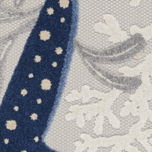 7' X 10' Blue And Gray Indoor Outdoor Area Rug