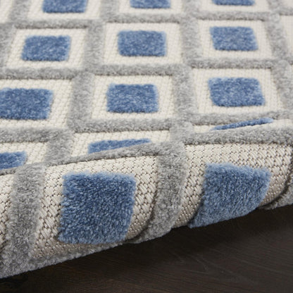6' X 9' Blue And Gray Indoor Outdoor Area Rug