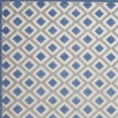 5' Blue And Gray Round Indoor Outdoor Area Rug