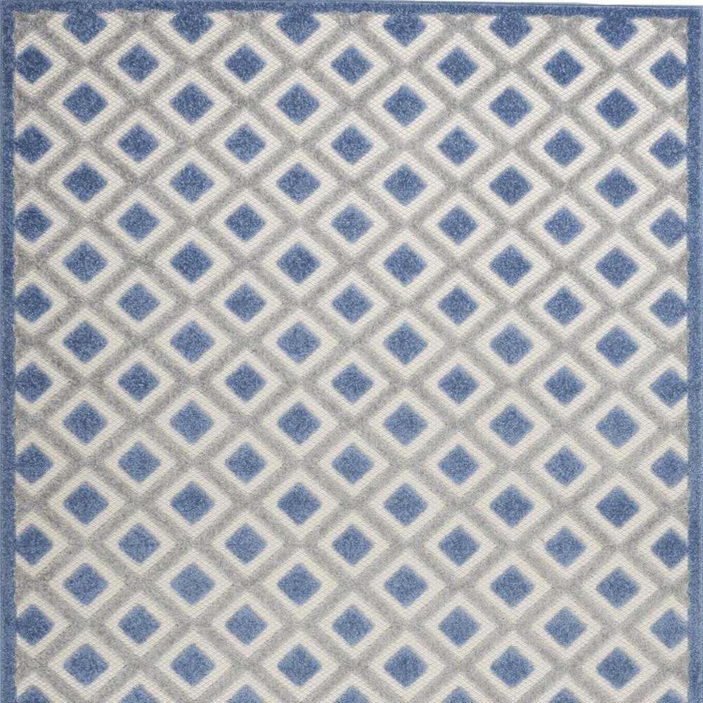 6' X 9' Blue And Gray Indoor Outdoor Area Rug