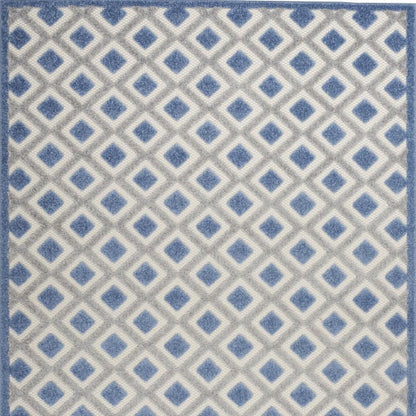 6' X 9' Blue And Gray Indoor Outdoor Area Rug